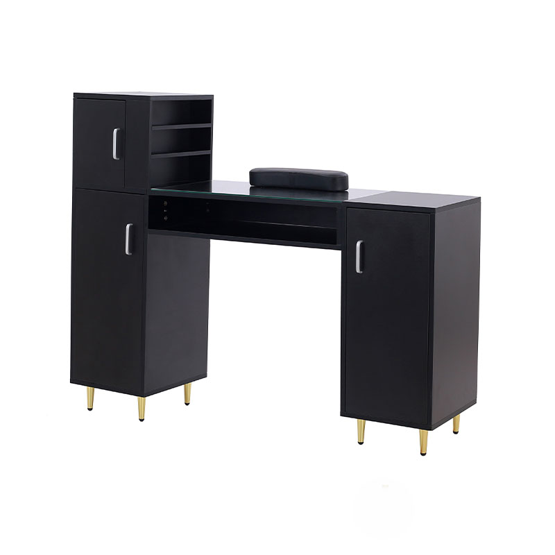 HZ2024BK / HZ2024W Manicure table glass top nail tech desk
