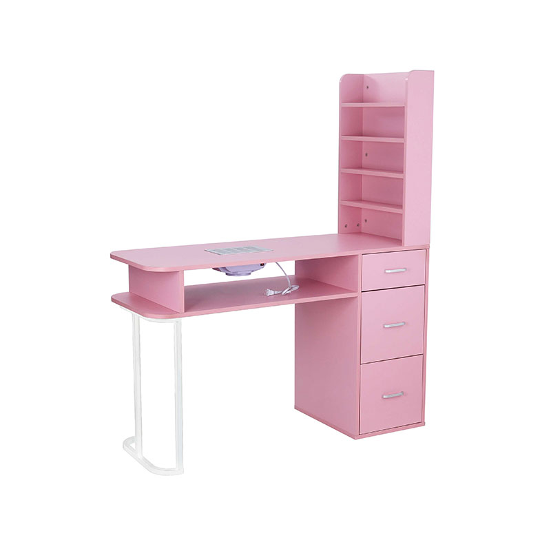 HZ2040PK Beauty salon nail table na may dust collector at wrist cushion