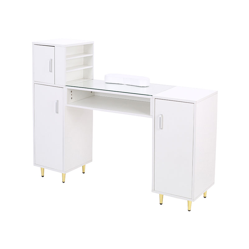 HZ2024BK / HZ2024W Manicure table glass top nail tech desk