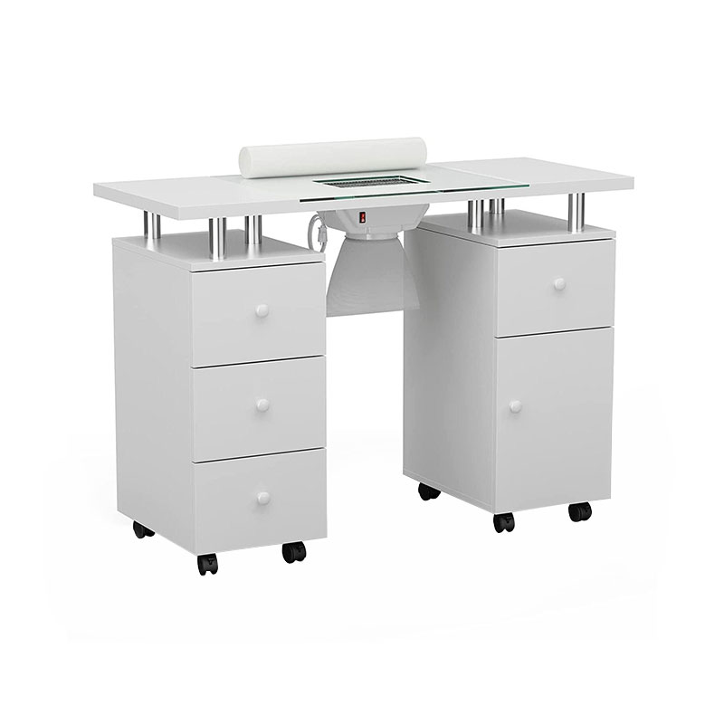 HZ400PK / HZ400 Manicure table na may dust collector, gray na marbling nail desk