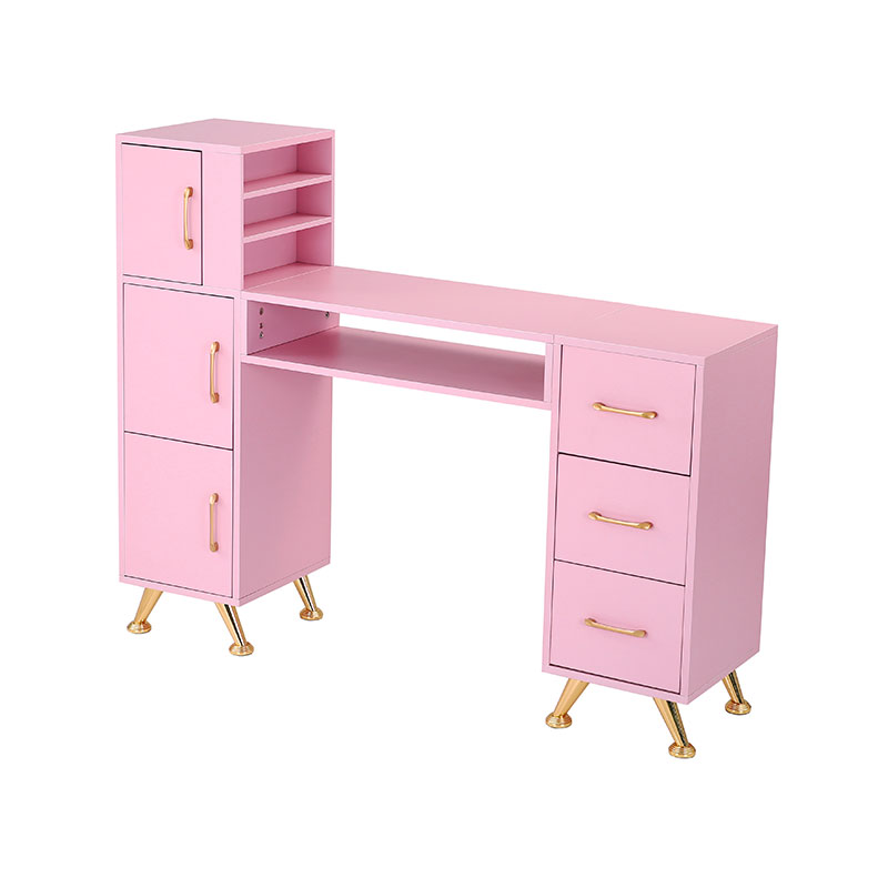 HZ2024BP Manicure table nail desk para sa nail tech na may glass top at wrist rest