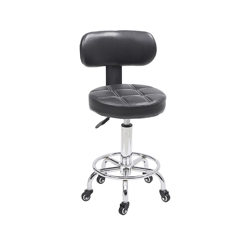 HZ6004DKZ Multi-purpose salon stool na may back cushion at mga gulong