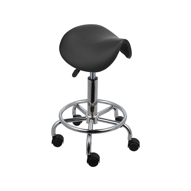 HZ6007B Rolling saddle stool na may malawak na makapal na saddle seat padding