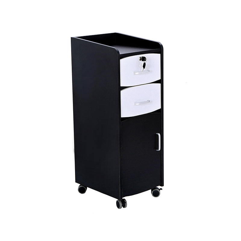 HZ2014 Itim at puti na locking salon storage cabinet