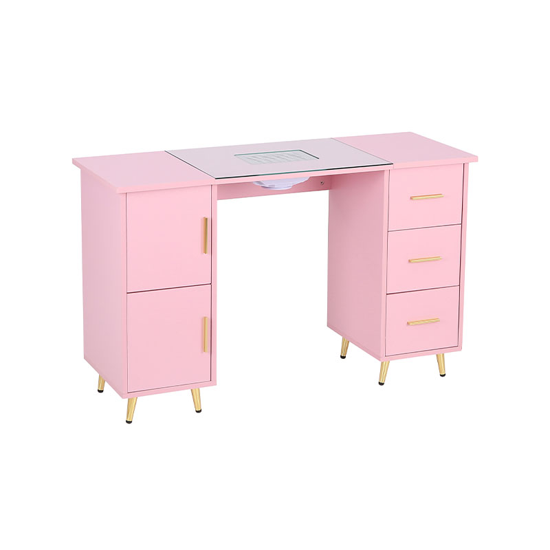 HZ2042PK / HZ2042BK Manicure table nail desk para sa nail tech na may glass top at wrist rest
