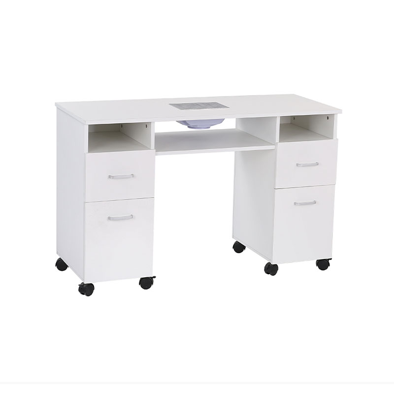 HZ2075 Movable manicure table nail desk na may mga gulong beauty salon workstation drawer