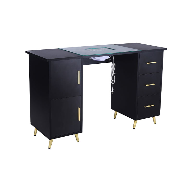 HZ2042PK / HZ2042BK Manicure table nail desk para sa nail tech na may glass top at wrist rest