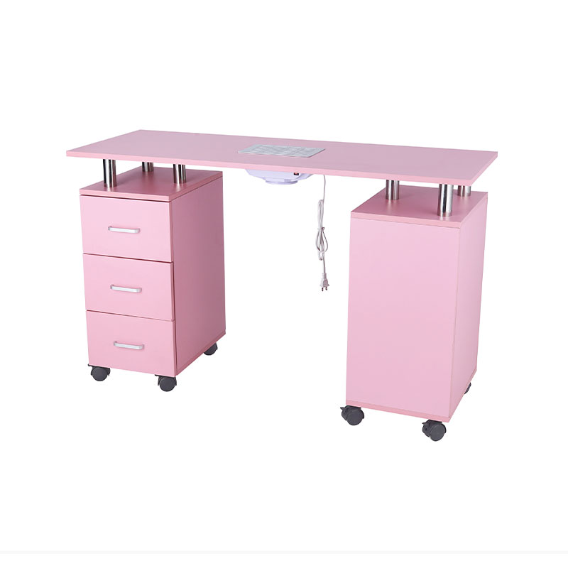 HZ2041 Pink manicure table nail desk para sa nail tech