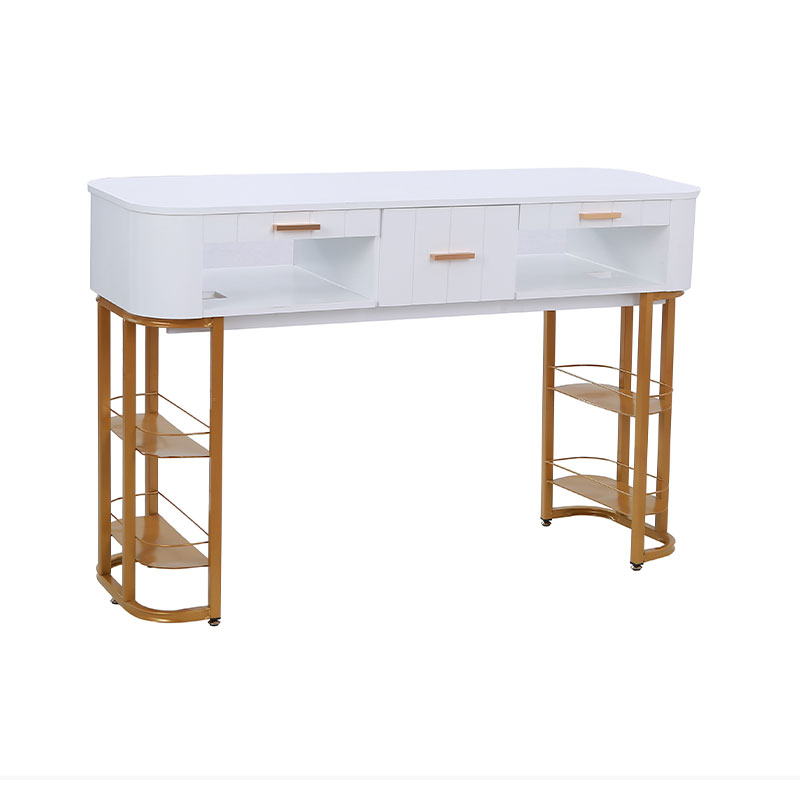 HZ2053 Manicure table na may mga storage drawer at bukas na istante