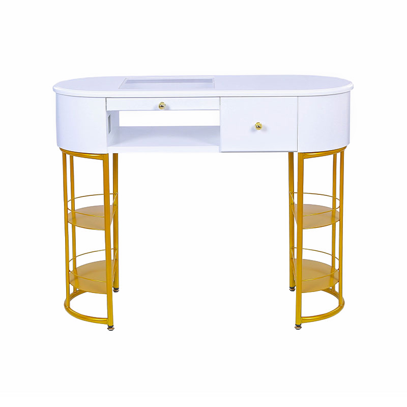 HZ2056 White at gold nail table