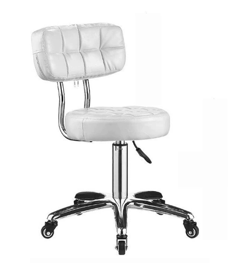 HZ6103Z White height adjustable round salon stool