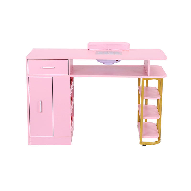 HZ2095 / HZ2095W Manicure table na may mga pull-out drawer at bukas na storage cabinet
