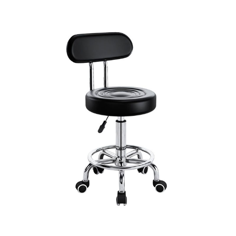 HZ6014BKZ Rolling stool na may mga gulong swivel stool na may likod