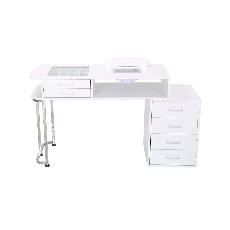 HZ2039W Professional manicure table para sa nail tech na may glass top