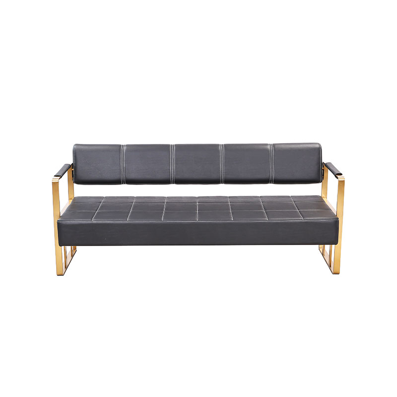 HZ7015 / HZ7015BR / HZ7015ST Black at gold beauty salon waiting bench