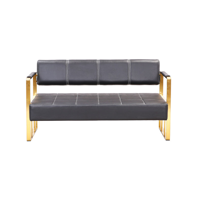 HZ7015 / HZ7015BR / HZ7015ST Black at gold beauty salon waiting bench