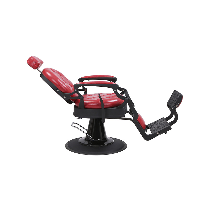 HZ8799MS Vintage burgundy wash linen barber chair