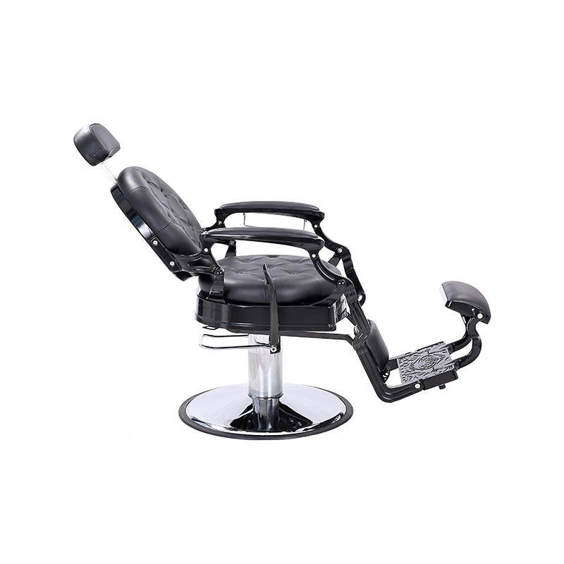HZ8799BK Black buckle round cushion retro hairdressing chair