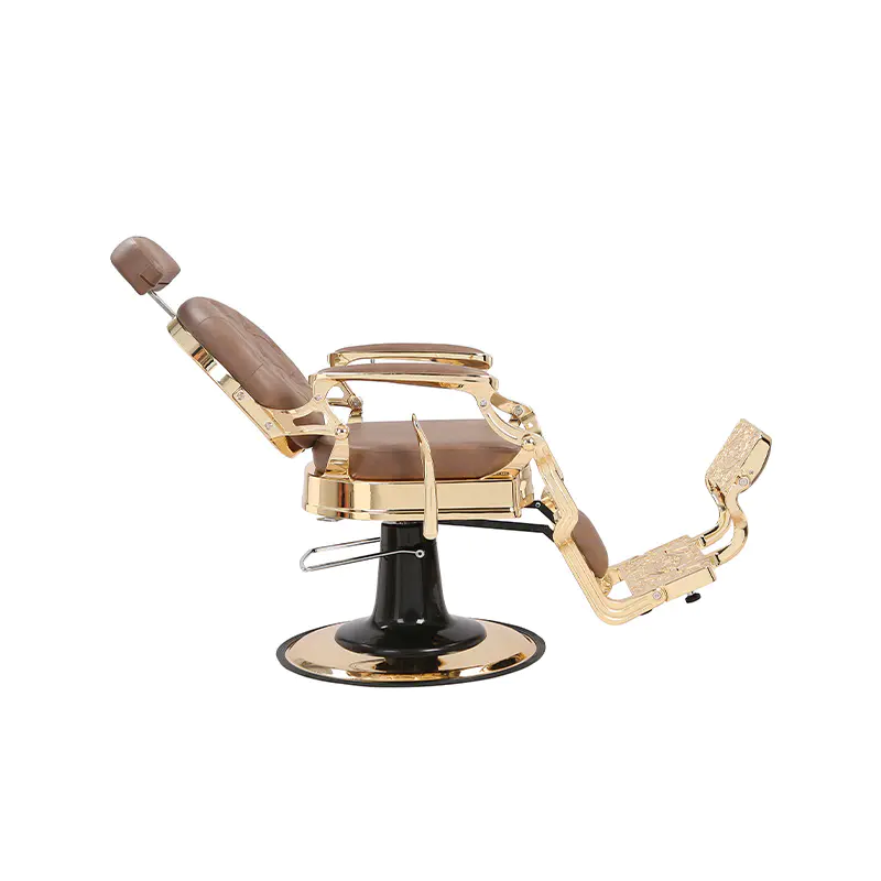 HZ8799B-K / HZ8799B-R / HZ8799G-R / HZ8799H-Z Barber chair na kulay itim na may gintong frame