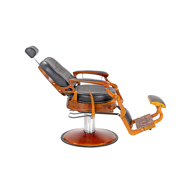 HZ87202 Wood-colored na frame retro malaking barber chair