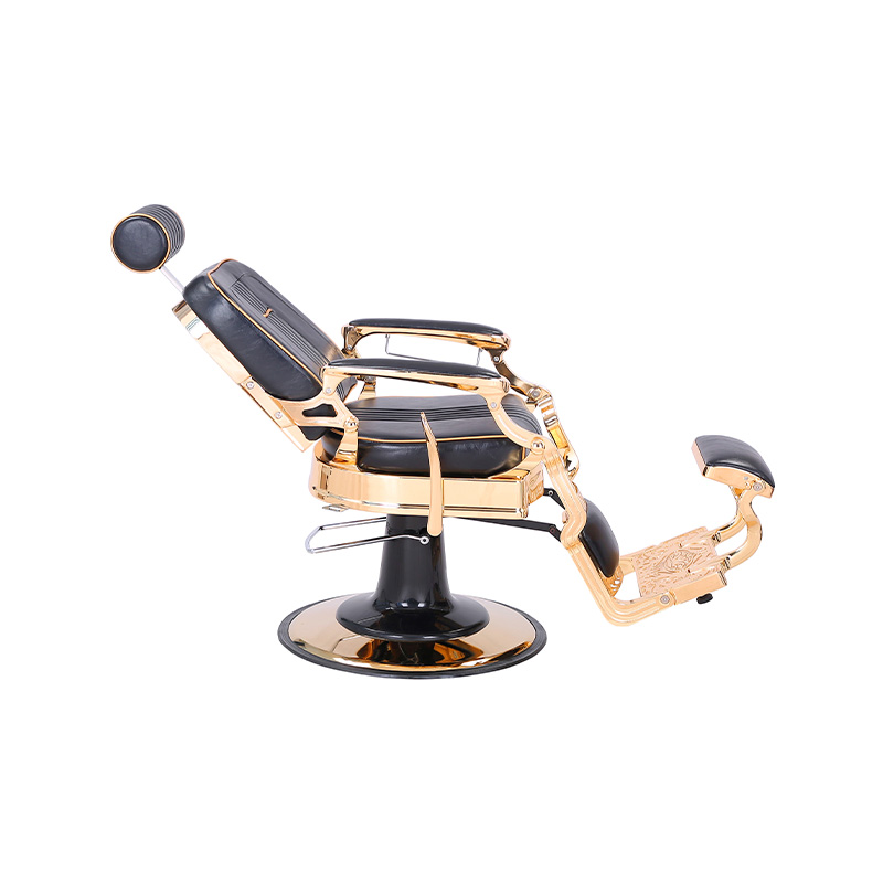 HZ8760C Gold-plated vintage heavy-duty square backrest barber chair