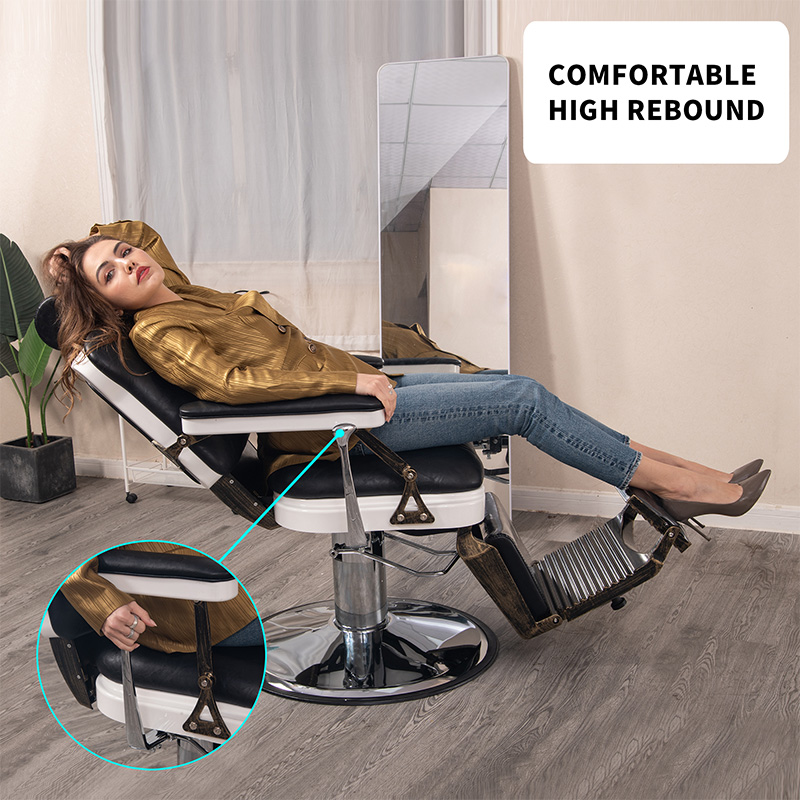 HZ8753BK / HZ8753GR / HZ8753RD Black vintage lincoln barber chair