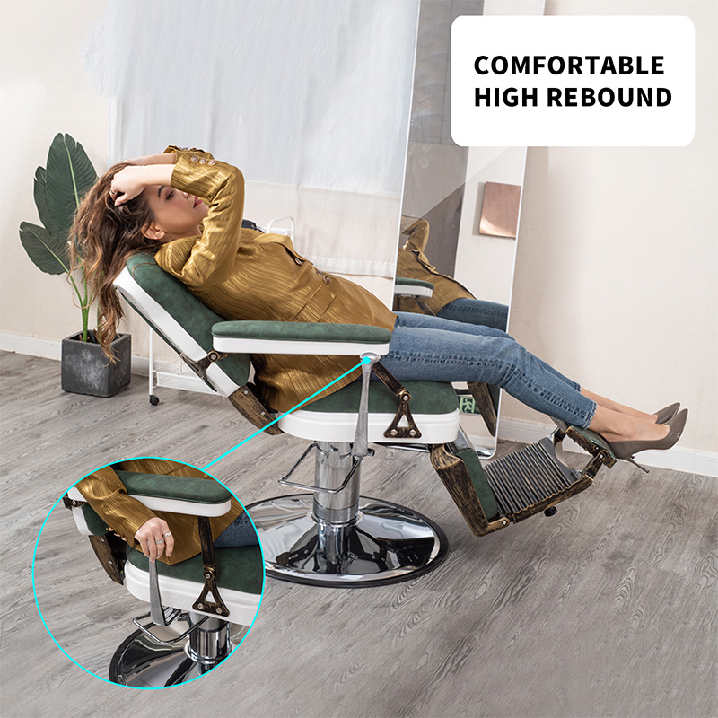 HZ8753BK / HZ8753GR / HZ8753RD Black vintage lincoln barber chair