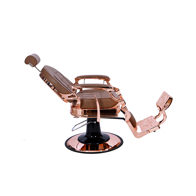 HZ87101BR Brown checkered backrest na espesyal na upuan ng hair salon