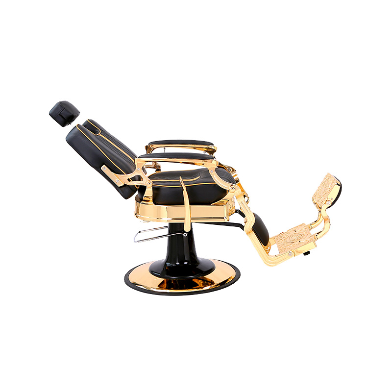 HZ87104 Industrial-style adjustable vintage barber chair na may matibay na metal frame