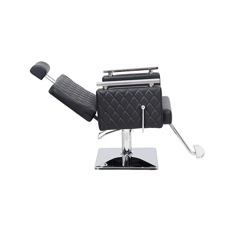 HZ8803D Black diamond square backrest reclining salon chair