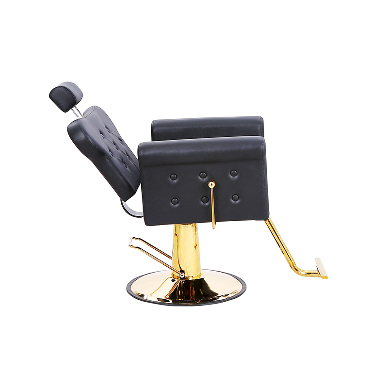 HZ88131B-GD / HZ88131B-GY / HZ88131B-LZ All purpose salon chair na may reclining back at tufted button, mga stylist chair
