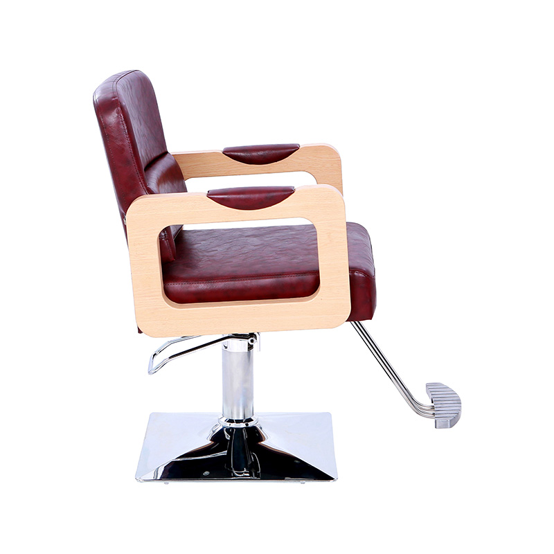 HZ87131 Pork live color leather wooden armrest salon chair