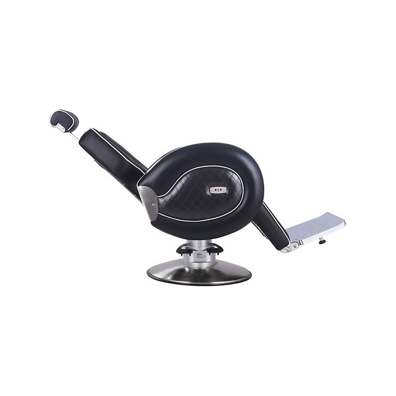 HZ8762 Black edge na may puting rolled edge strip heavy-duty salon barber chair