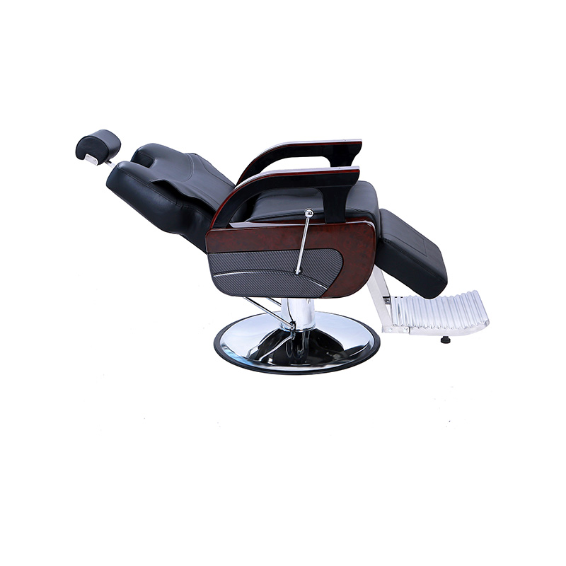 HZ8707 Black na may wooden heavy duty reclining barber chair