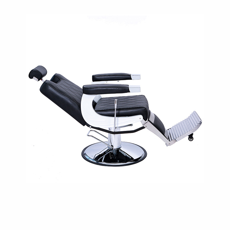 HZ8752D Itim na may itim na tahi na heavy duty metal na vintage barber chair