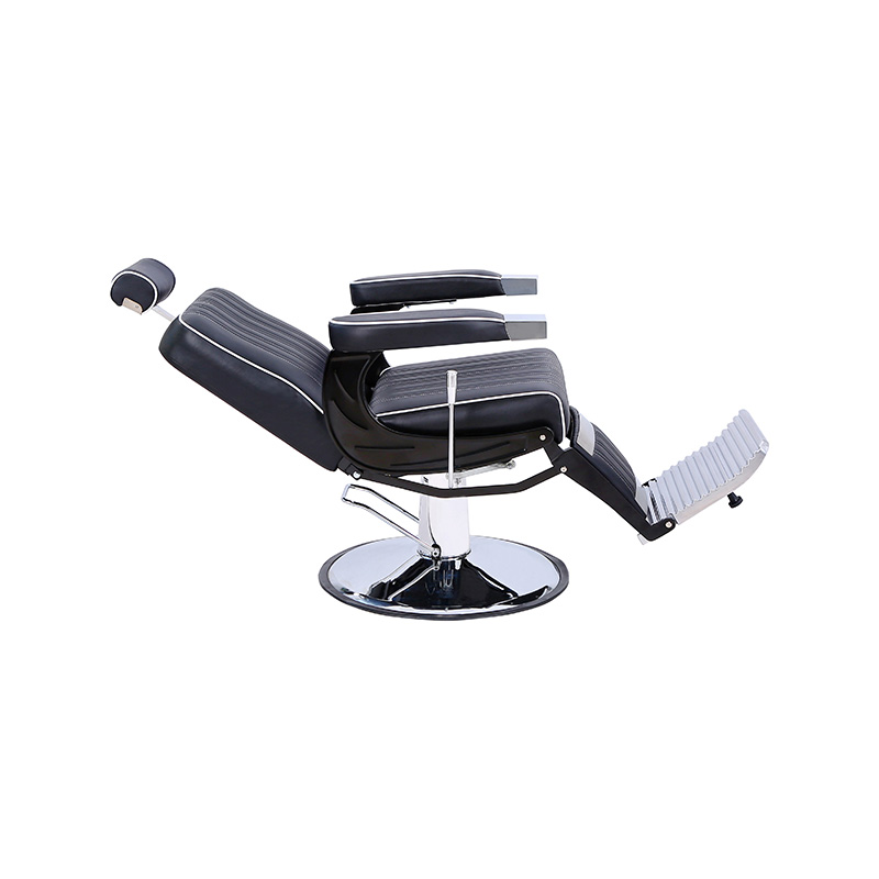 HZ8752SX Black at white rolled edge strip vertical stripes hairstyling chair