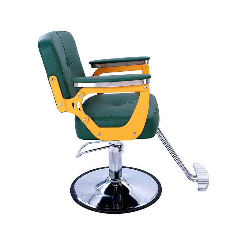 HZ88126 Madilim na berde na may dilaw na salon cutting chair