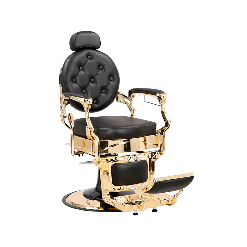 HZ8799B-K / HZ8799B-R / HZ8799G-R / HZ8799H-Z Barber chair na kulay itim na may gintong frame