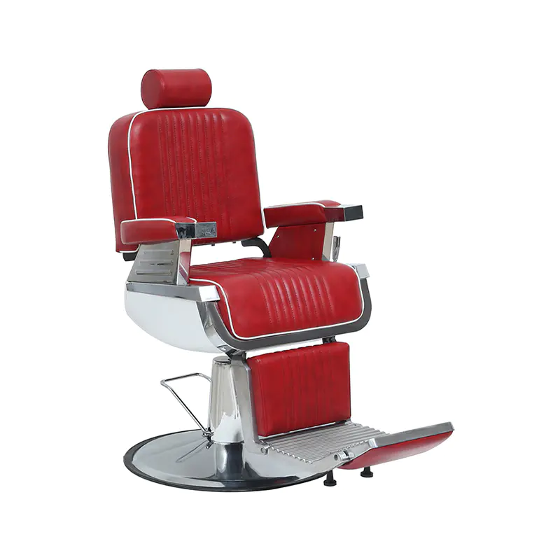 HZ8740BK / HZ8740BR / HZ8740RD / HZ8740BW / HZ8740RW Red hydraulic reclining classic barber chair