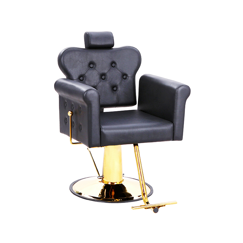 HZ88131B-GD / HZ88131B-GY / HZ88131B-LZ All purpose salon chair na may reclining back at tufted button, mga stylist chair