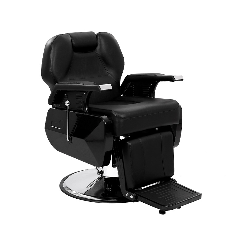 HZ8702C Black heavy duty reclining barber chair