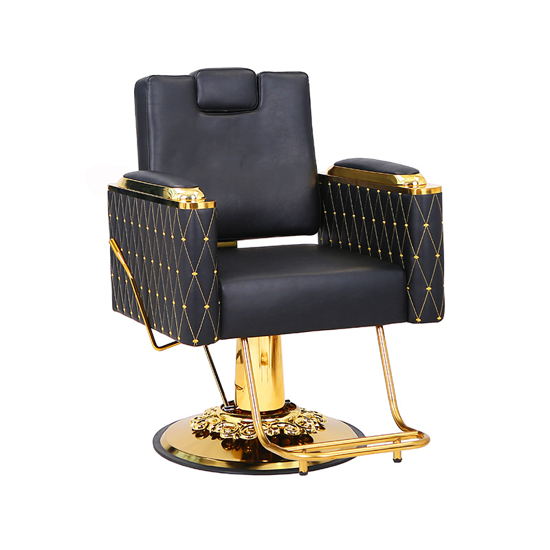 HZ88203 Marangyang salon chair height adjustable black&gold styling equipment