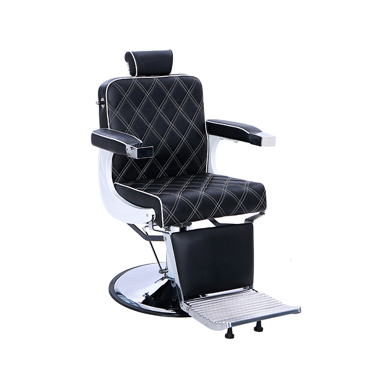 HZ8770 Black diamond-shaped grid square backrest all purpose barber chair