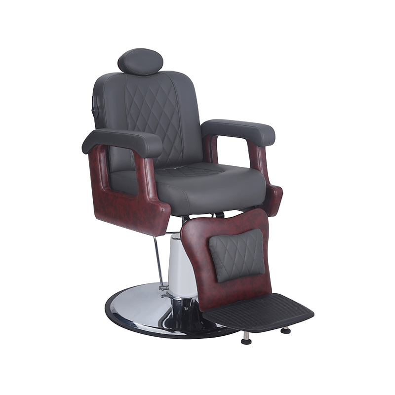 HZ8782Z Madilim na may mahogany heavy duty reclining barber chair