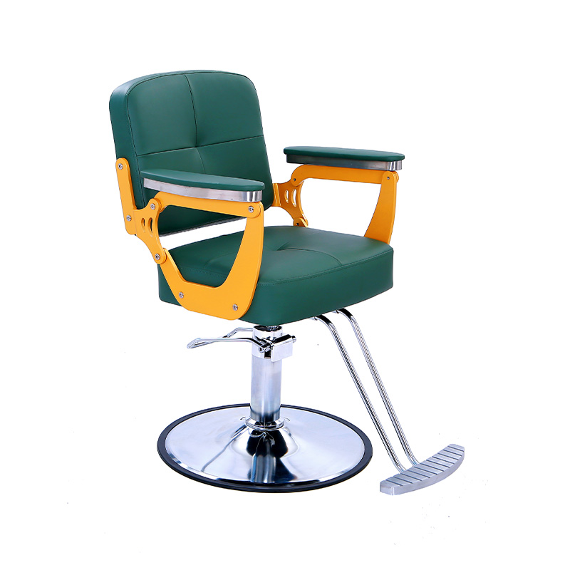 HZ88126 Madilim na berde na may dilaw na salon cutting chair