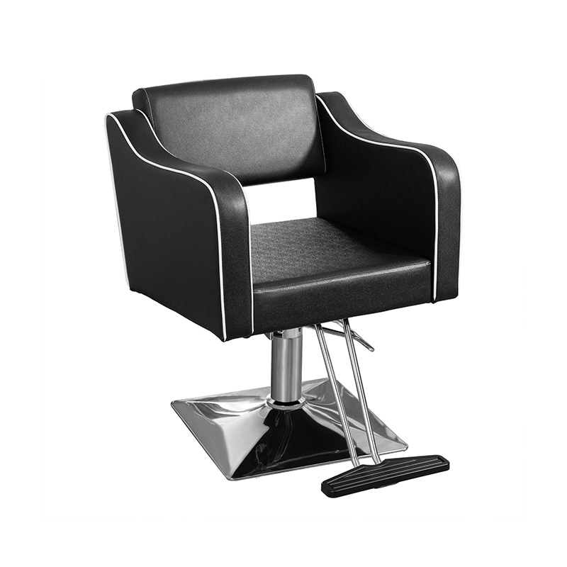 HZ88114 Black leather na may puting Lines reclining styling chair