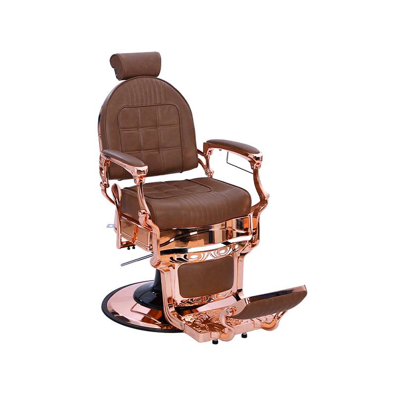 HZ87101BR Brown checkered backrest na espesyal na upuan ng hair salon