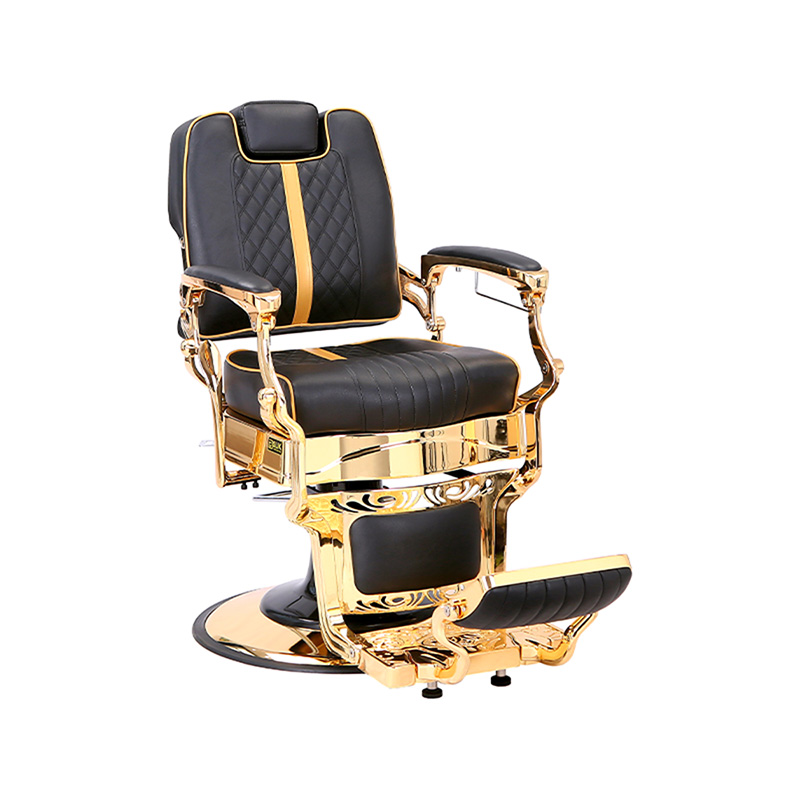 HZ87104 Industrial-style adjustable vintage barber chair na may matibay na metal frame