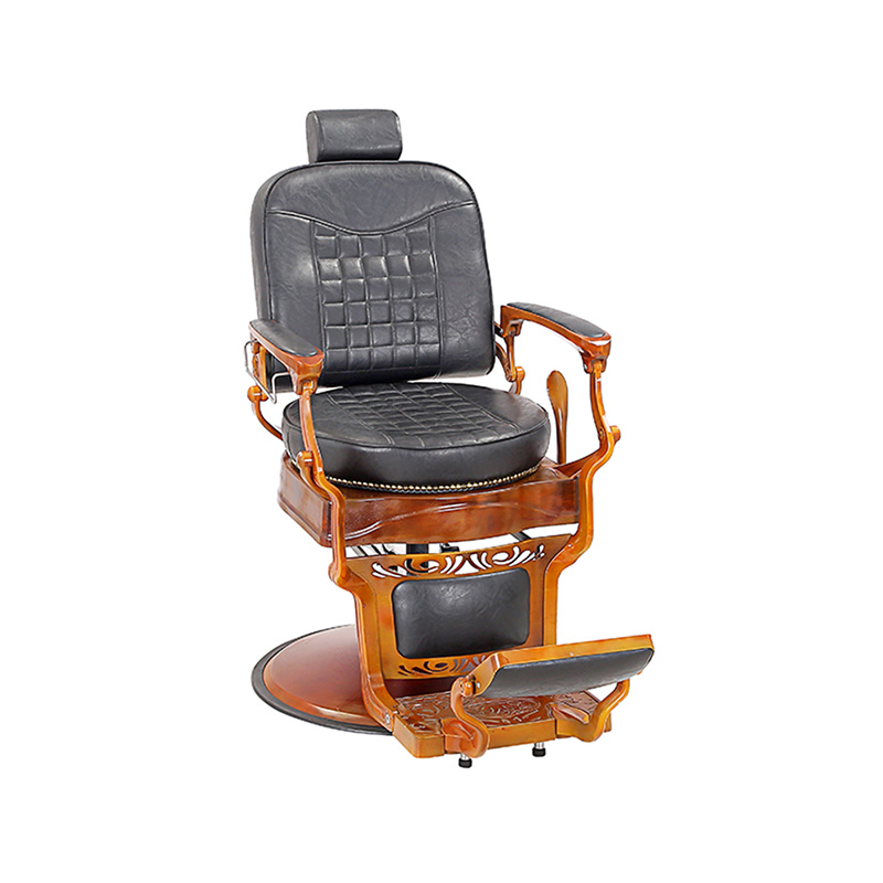 HZ87202 Wood-colored na frame retro malaking barber chair