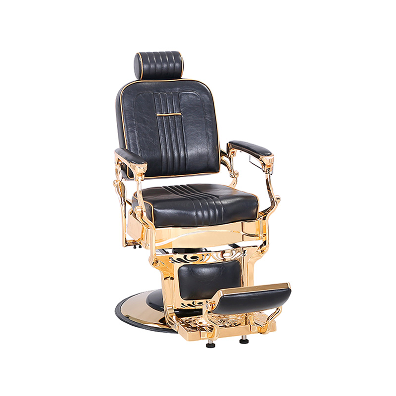 HZ8760C Gold-plated vintage heavy-duty square backrest barber chair